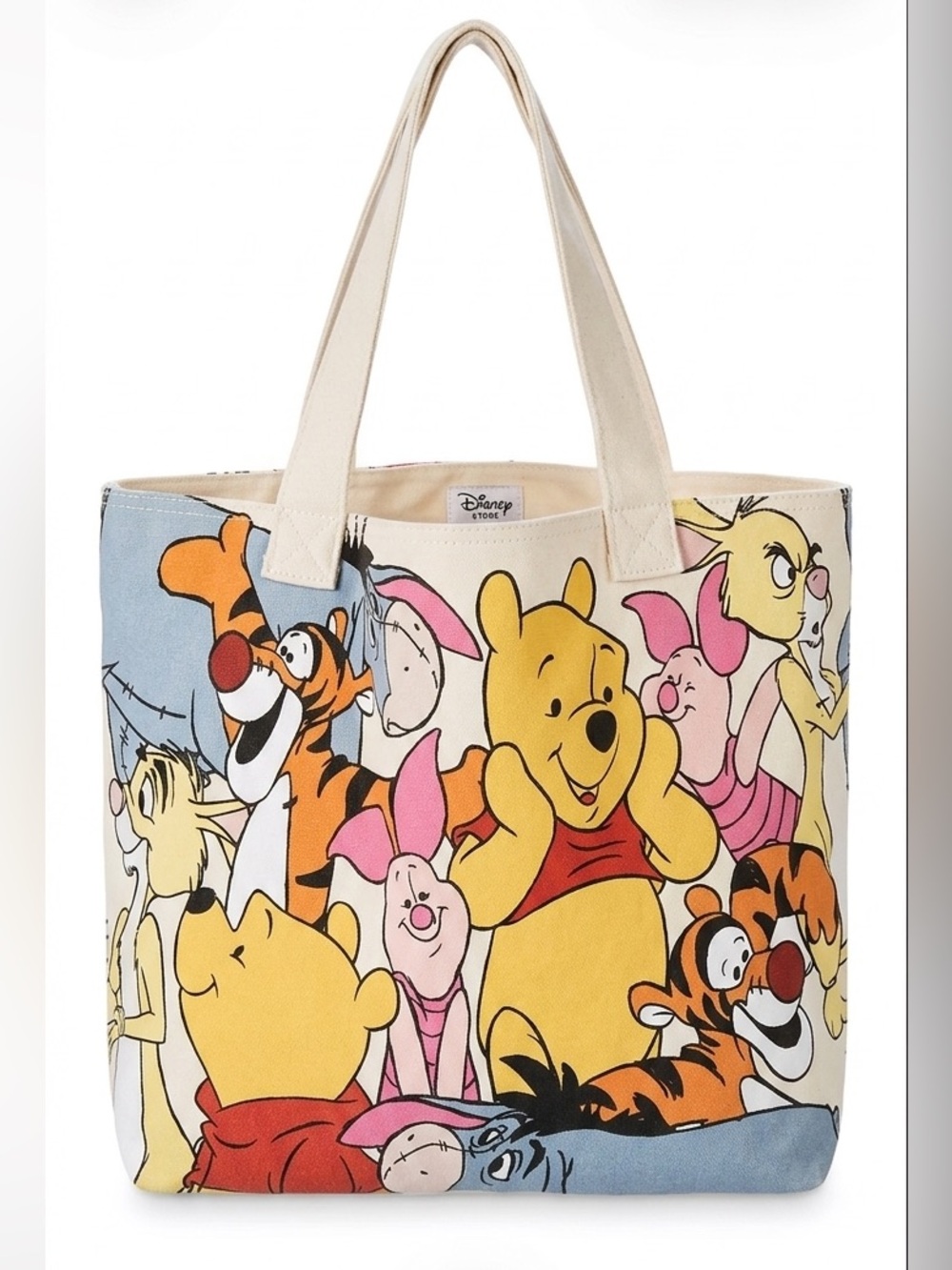Disney Store Winnie The Pooh Friends Canvas Tote Bag Shopper Y2K OS